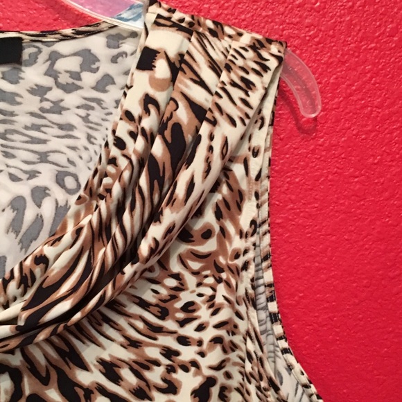 ALEX MARIE-ANIMAL PRINT TOP WITH COWELL NECK. - Picture 5 of 7
